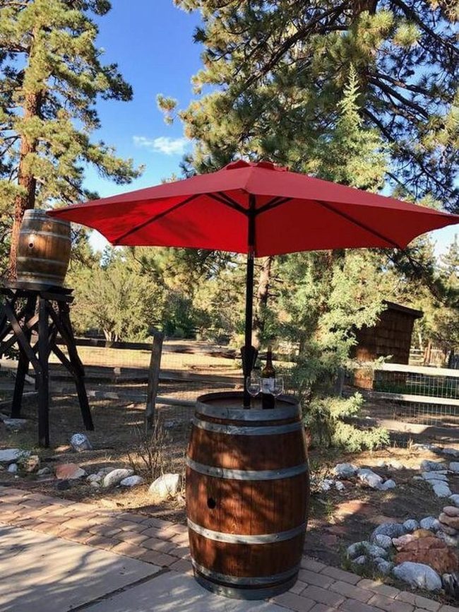 Warm Wood, Crimson Umbrella