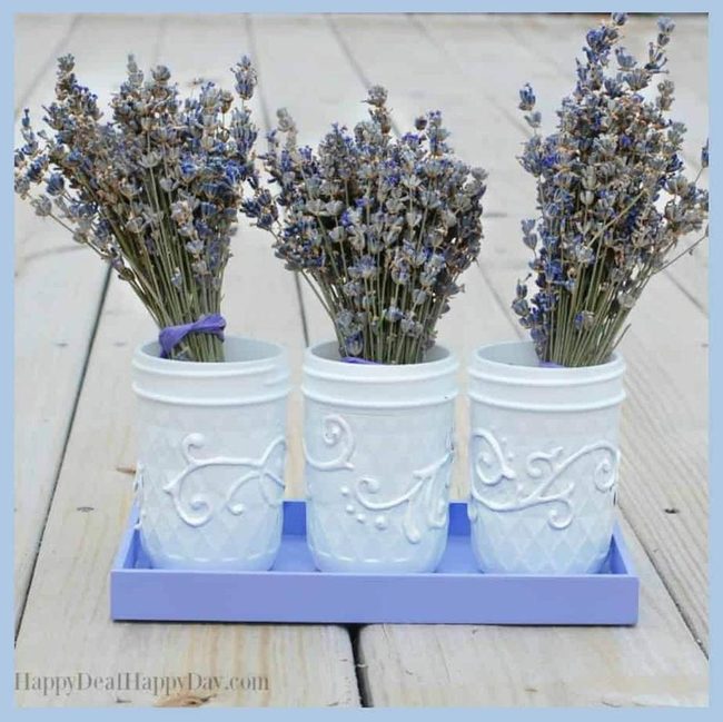 Raised Relief Glass Jars