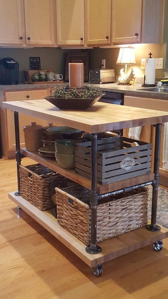 Light Wood Island Kitchen