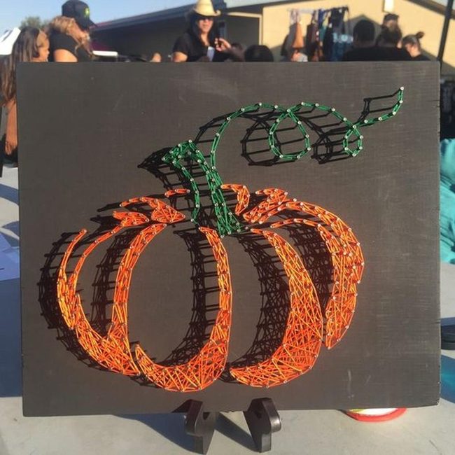 Orange Thread Pumpkins On Black