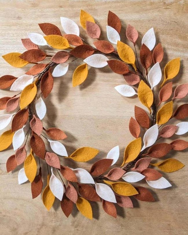 Golden Felt Leaves Year Round Display