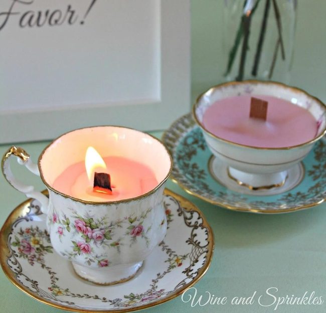 Crackling Wood Wick Teacups