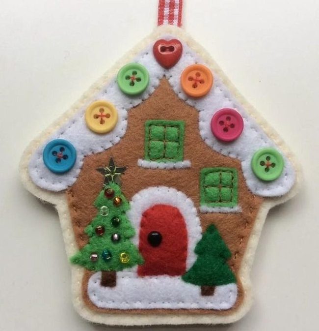 Colorful Button Roof Felt House