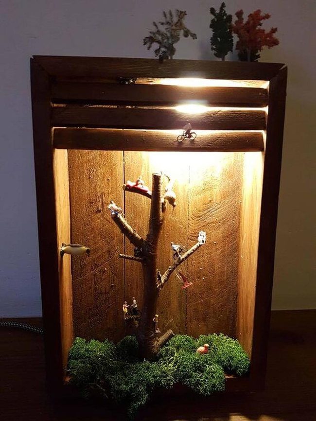 Moss-Filled Wood Crate Diorama