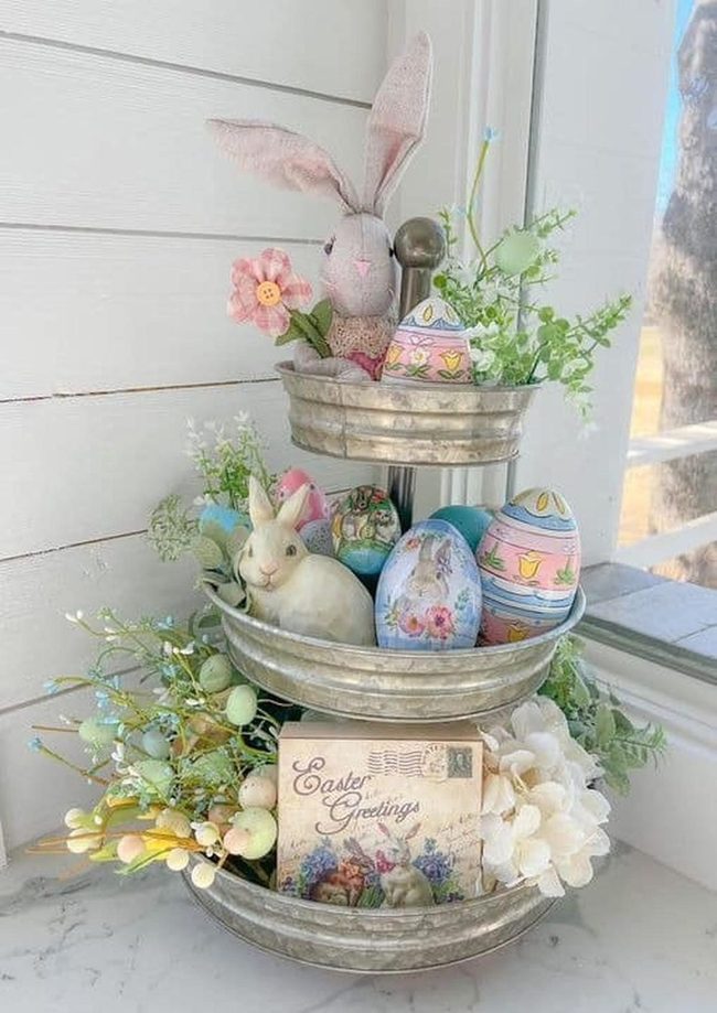Pastel Egg Tower Display