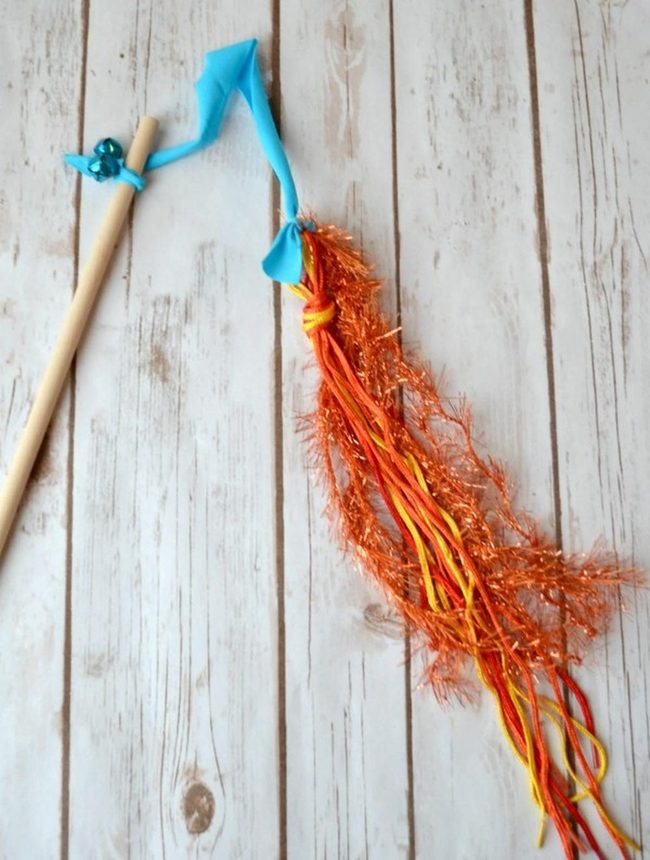 Orange Tinsel Jingle Wand