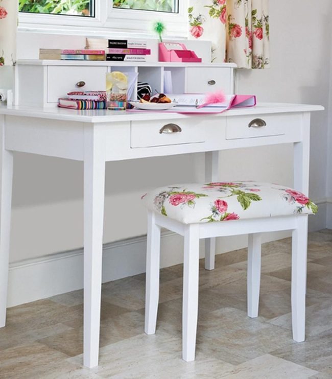Sunlit Workspace With Floral Accents