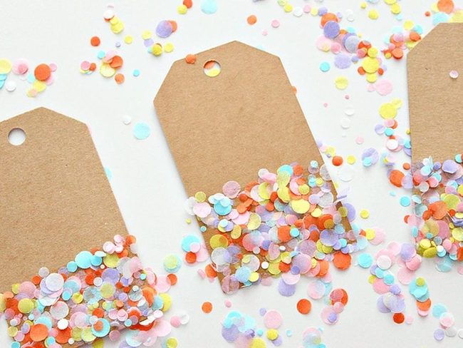 Confetti Scattered White Gift Tags