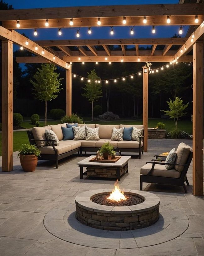 Concrete Patio Pendant Light Focus