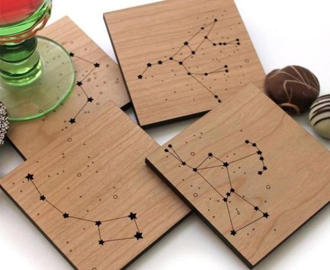 Starlit Wood Coasters