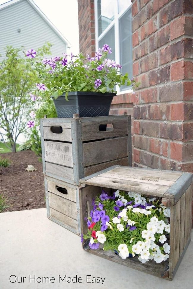 Weathered Wood Crate Storage