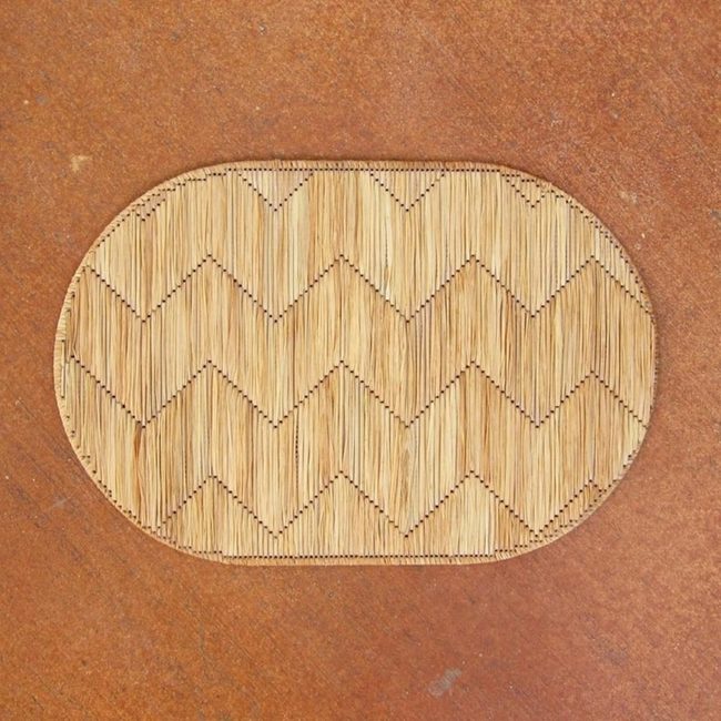 Woven Straw Zigzag Mat