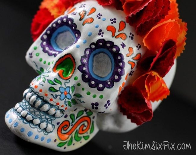 Dotted Purple Sugar Skull