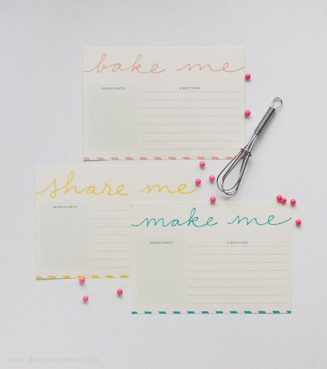 Pink Candy Recipe Cards