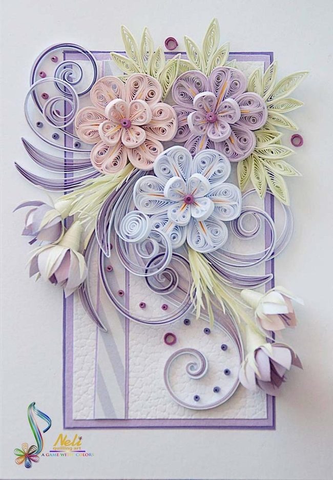 Lavender Spirals With Blooming Pastels