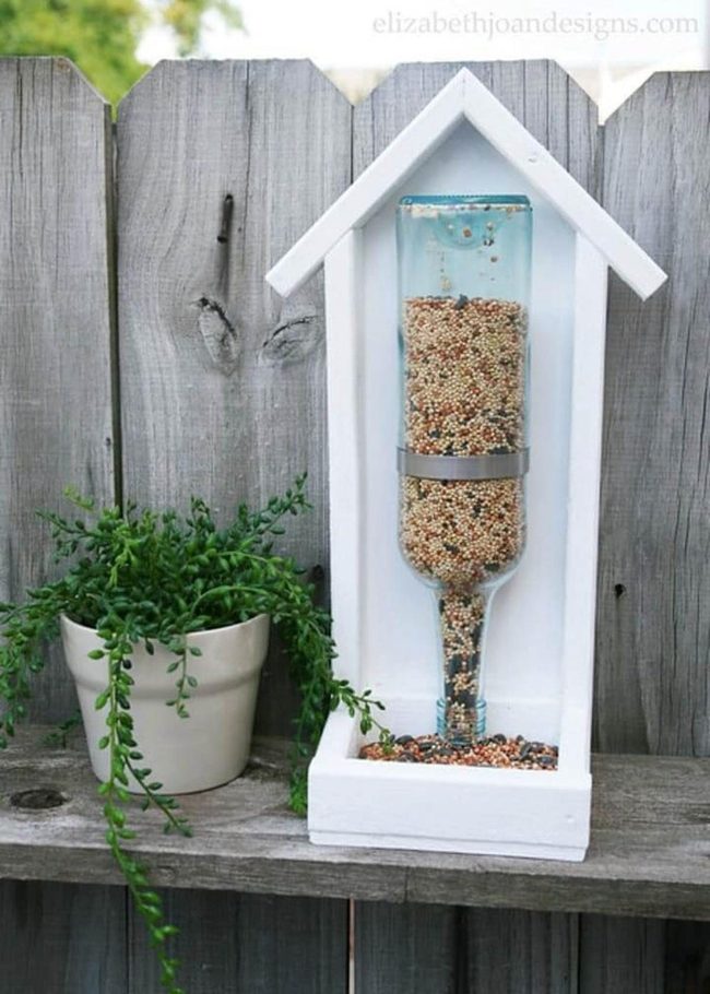 Inverted Bottle Bird Feeder