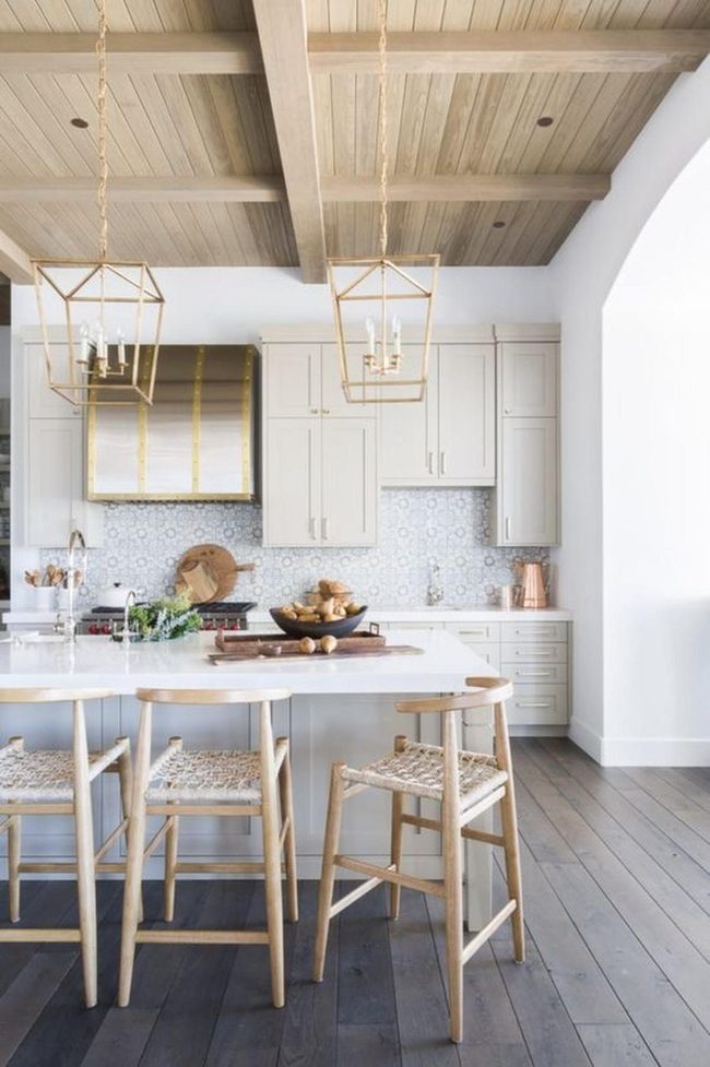 Light Cabinets, Warm Wood Beams