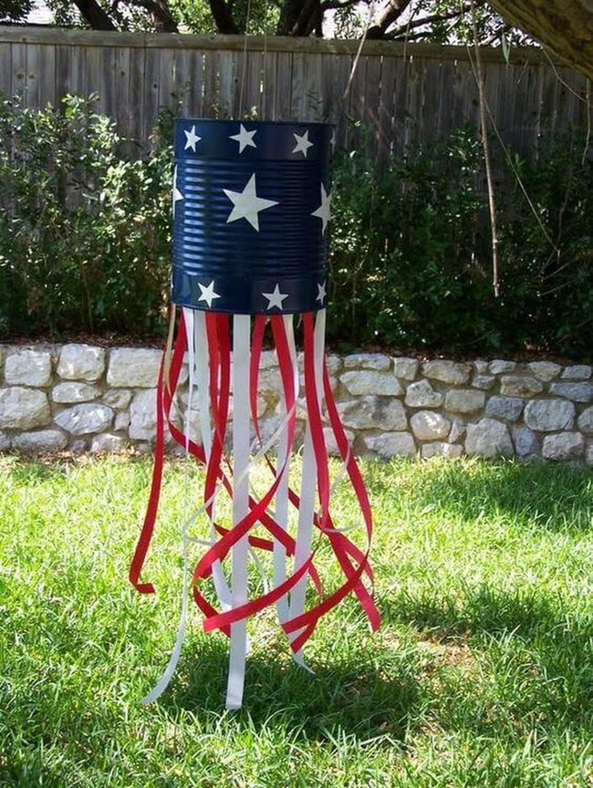Patriotic Blue Jellyfish With Ribbons