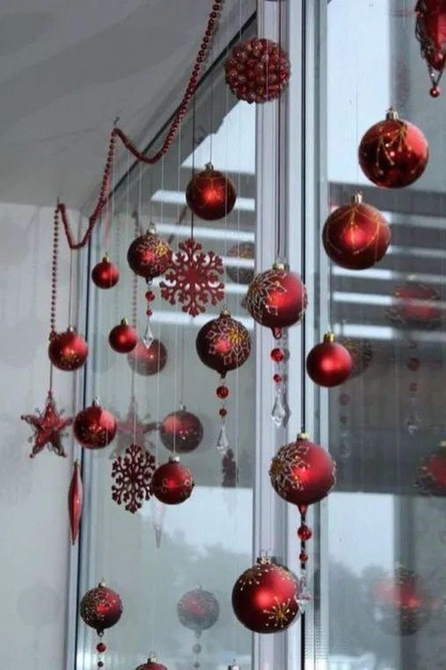 Red Floating Ornaments & Crystal Drops