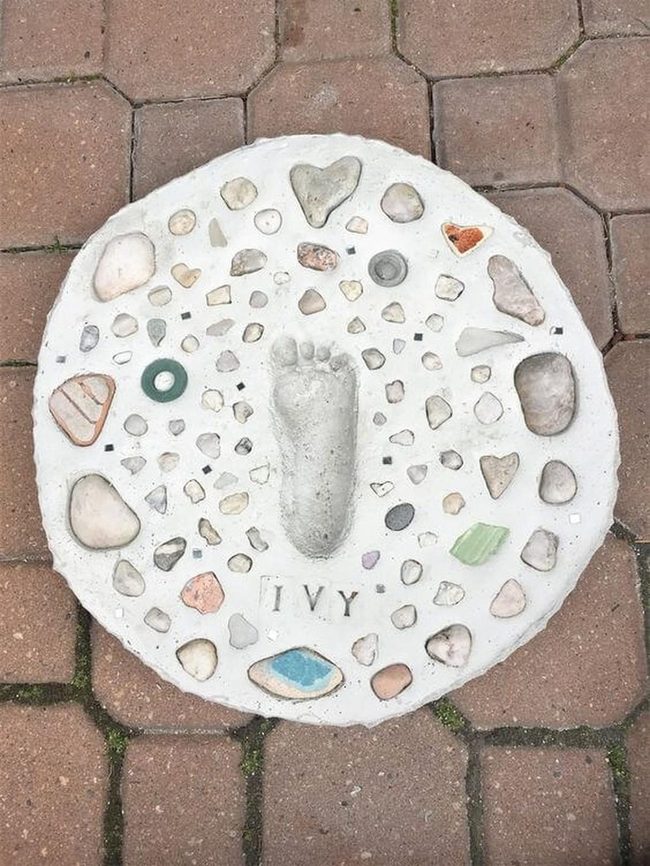 Colorful Footprint Garden Stone