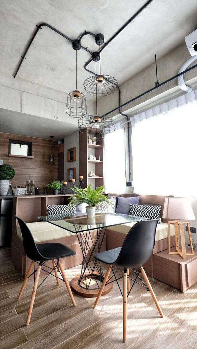 Sunlit Industrial Dining