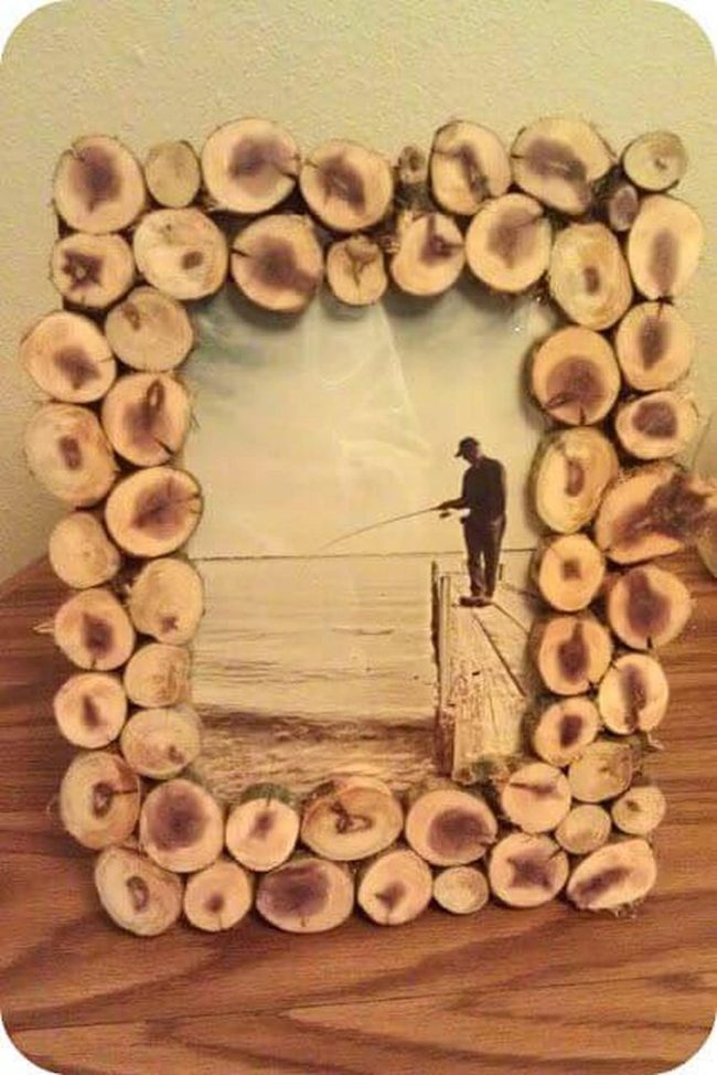 Wood Slice Photo Frame