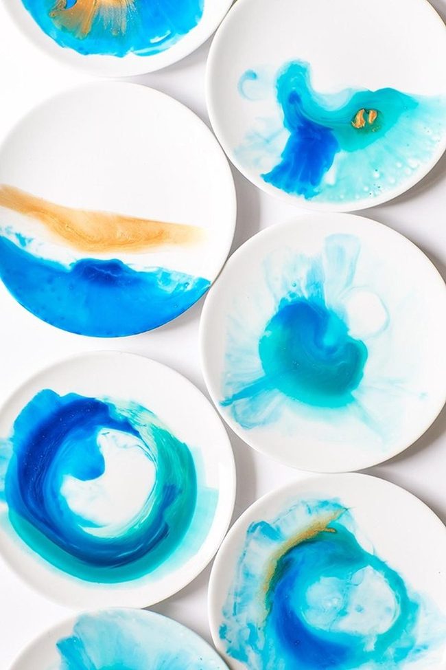 Aquamarine Swirls With Gold Accents