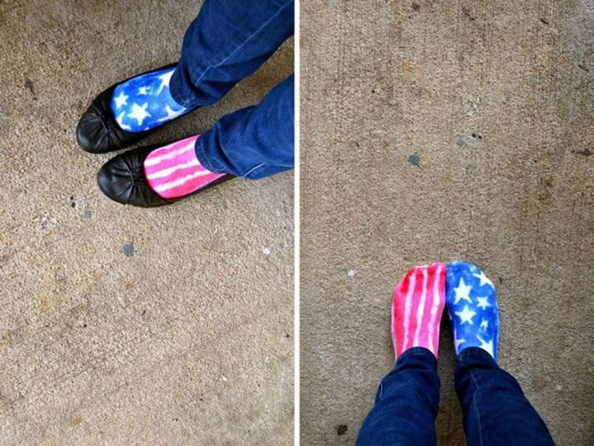 Red White Blue Statement Socks