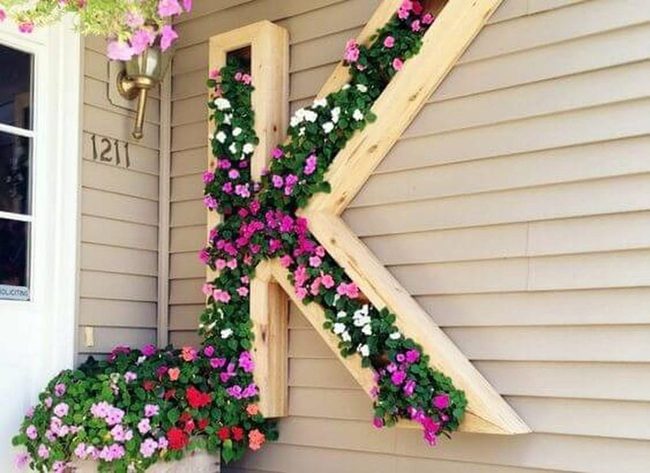 Floral Wooden Letter Entryway