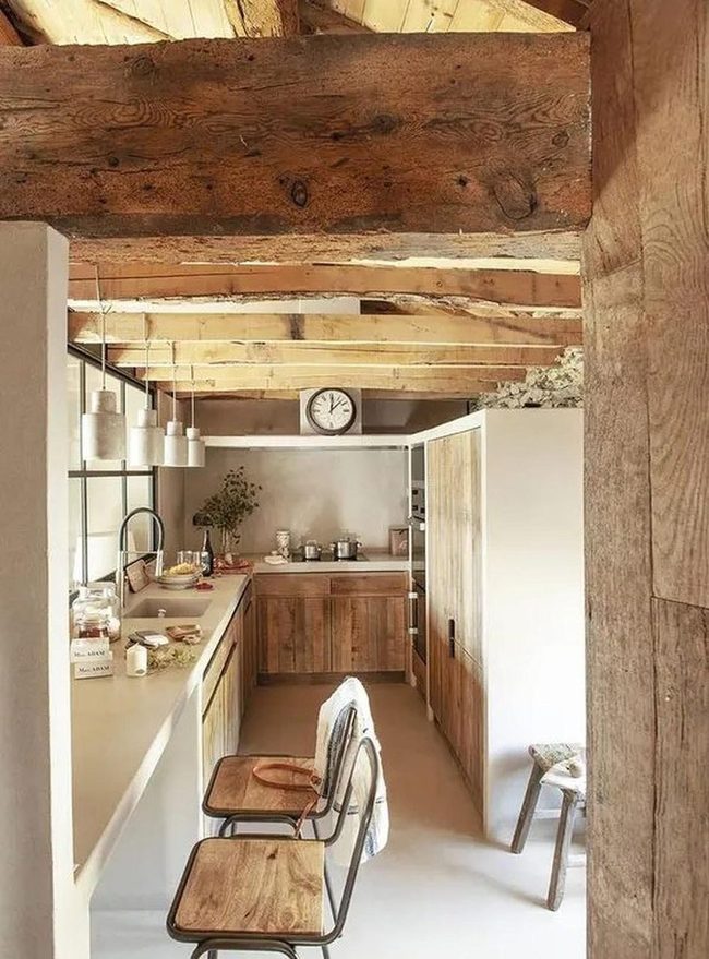 Curved Wood Beams, White Simplicity