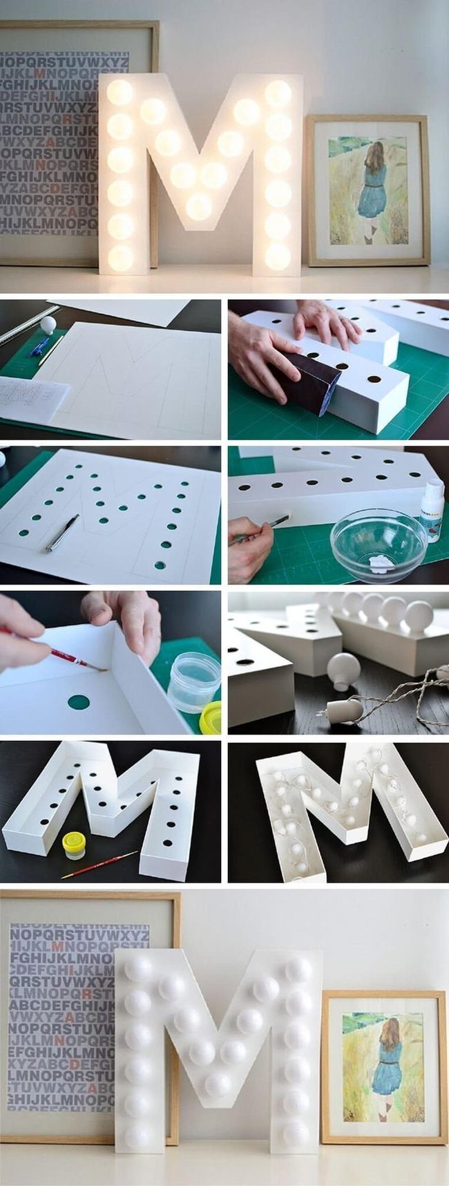 Illuminated Cardboard Letters