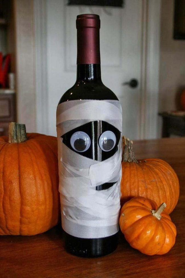 Googly-Eyed Mummy Bottle