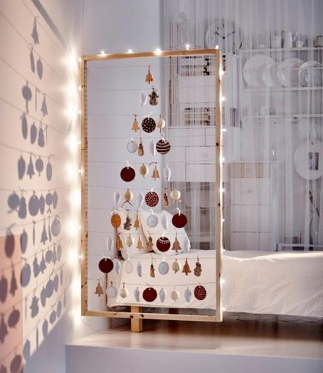 Twinkling Lights Over White