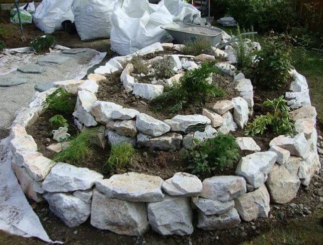 Tiered Stone Herb Spirals