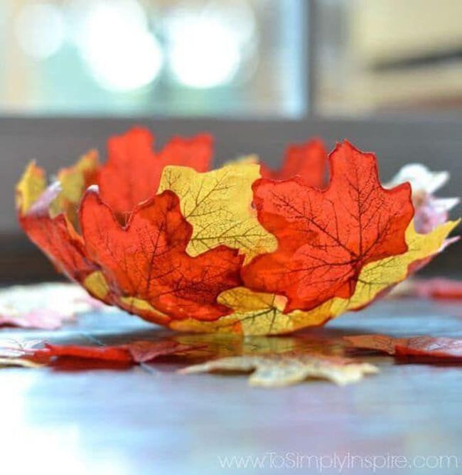 Autumn Leaf Bowl, Fiery Tones