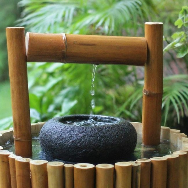 Bamboo Water Cascade Terrace Feature