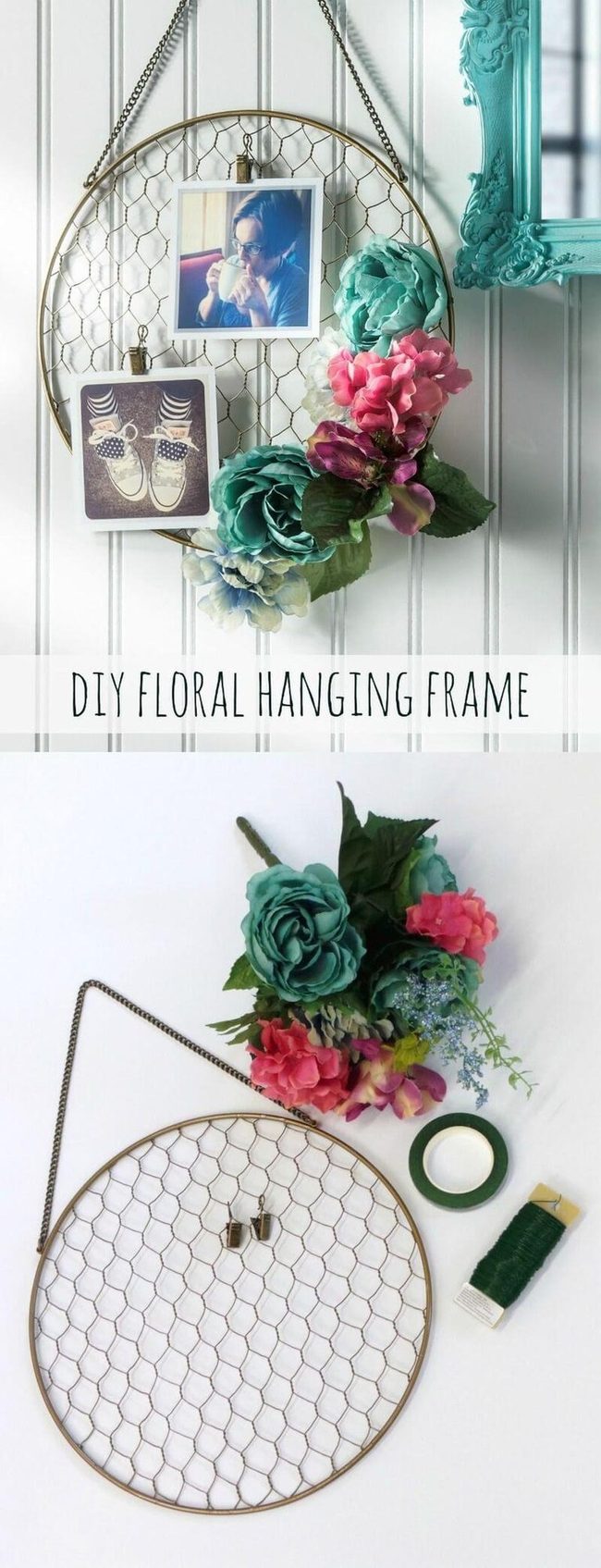 Chicken Wire Flower Wall