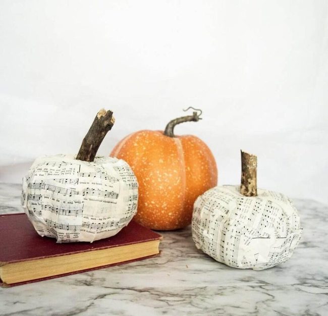 Vintage Book Page Pumpkins