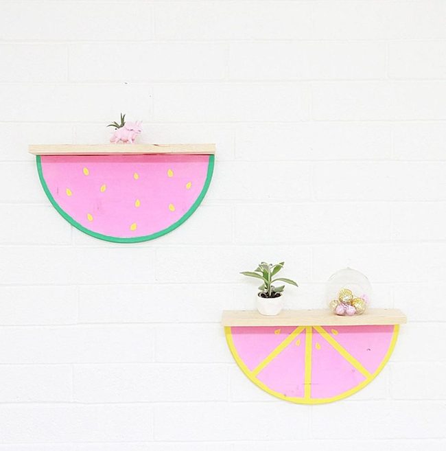 Citrus Green Half-Circle Shelves