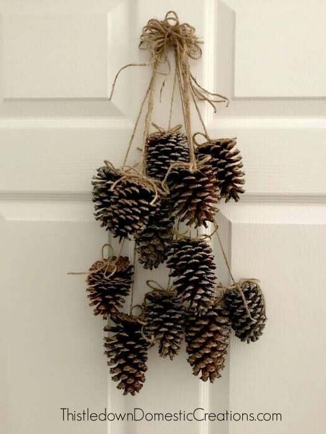 Cascading Pinecone Winter Swag