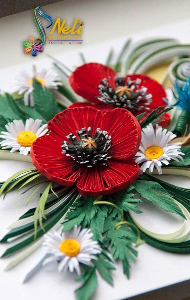 Layered Paper Flowers, Fresh Green Stems