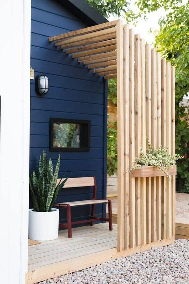 Wooden Slats With Navy Backdrop