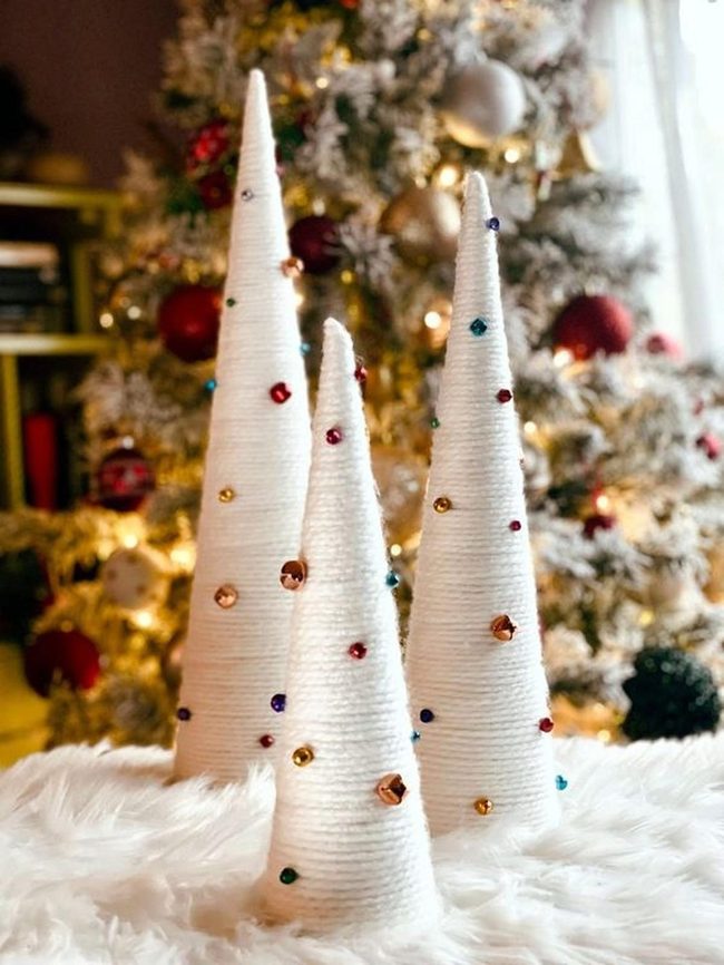 Cone Beads White Sparkle
