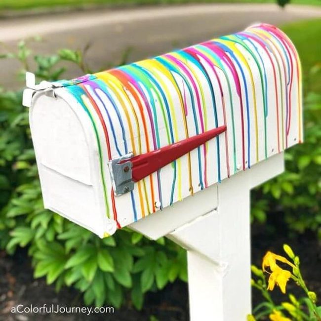 Rainbow Swirl Mailbox Art