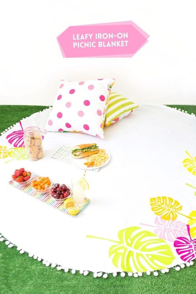 Yellow Pink Leaf Picnic Spread