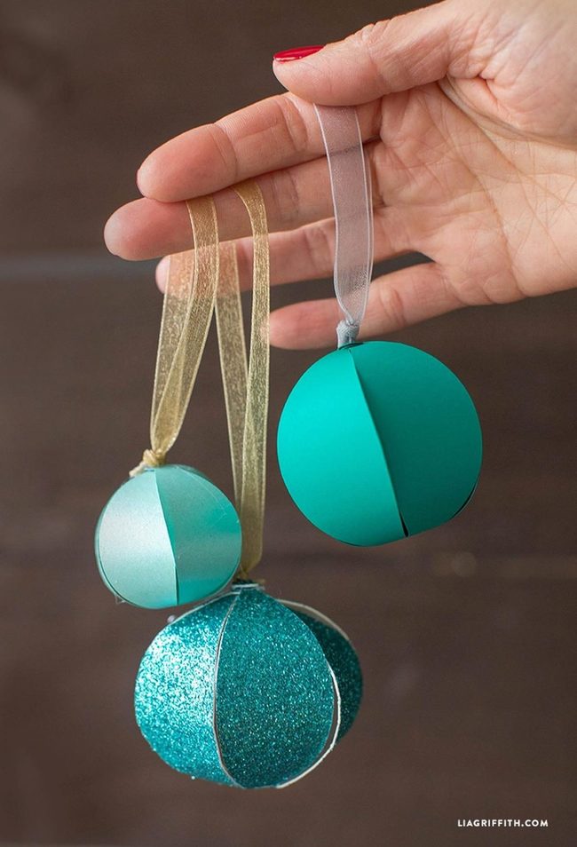 Teal Glitter Ornaments Shimmer