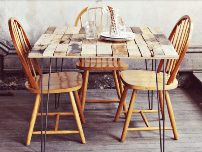 Pallet Lumber Meets Industrial Legs