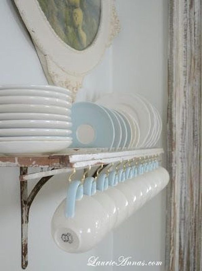 Aged Shutters Blue Kitchen Rack