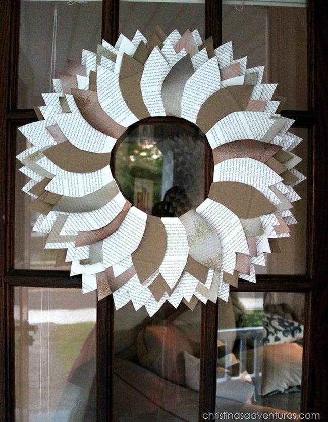 Cardboard Petal Wreath Mirror