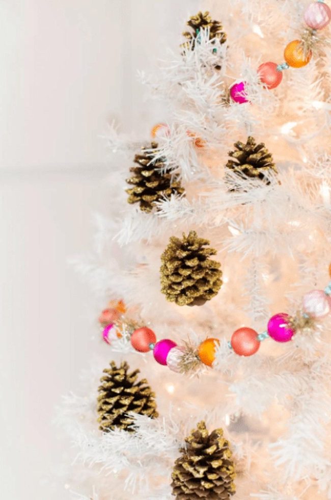 Luminous White Pine With Gold Accents